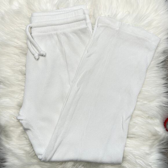 WILDFOX Ribbed Knit Sweatpants Womens Size Medium Beach Vacation Bridal Wedding - Picture 1 of 5